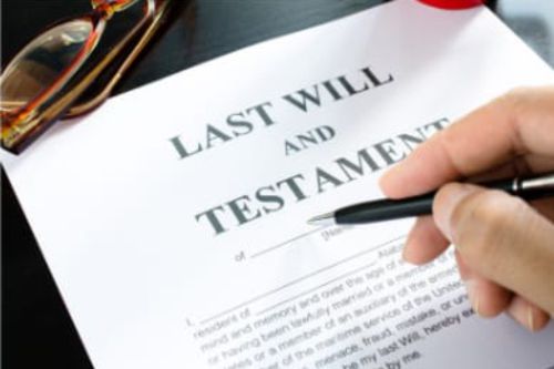image of a typed page with Last Will and Testament on it